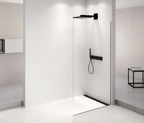 Polysan Architex - Sprchová stěna Walk-In, 76x210 cm, matná černá/čiré sklo AXB80CL