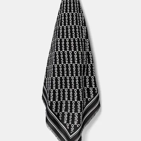 Šátek HUGO Alycia černá barva, 50517680