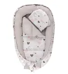 Bomimi HAGI Hnízdečko s polštářkem soft, SRDÍČKA šedá