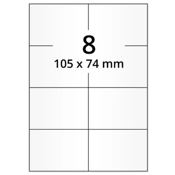 Samolepicí PE etikety 105 x 74 mm, 800 listů