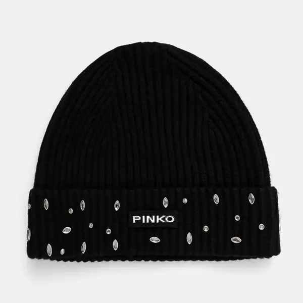 Čepice z vlněné směsi Pinko černá barva, 104326 A27A