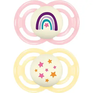 MAM Perfect Night 16+ months dudlík Pink/ Yellow 2 ks