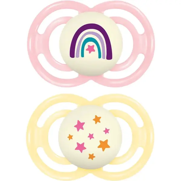 MAM Perfect Night 16+ months dudlík Pink/ Yellow 2 ks