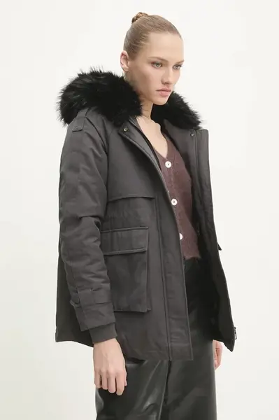 Bunda Answear.LAB dámská, šedá barva, přechodná