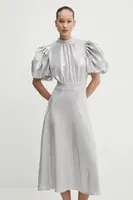 Šaty Rotate šedá barva, midi, 113871039