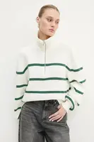 Svetr Hollister Co. dámský, bílá barva, s golfem, KI350-4256