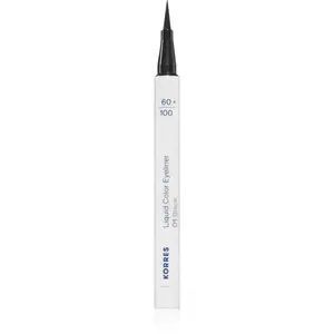 Korres Liquid Color Eyeliner vodeodolná očná linka vo fixke odtieň 01 Black 1 ml