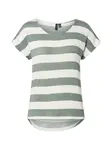 VERO MODA Tričko  zelená melírovaná / biela