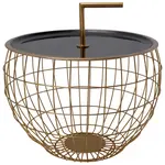 MID.YOU ODKLÁDACÍ STOLEK, černá, barvy zlata