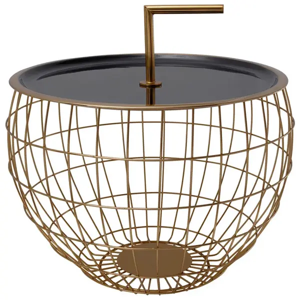 MID.YOU ODKLÁDACÍ STOLEK, černá, barvy zlata