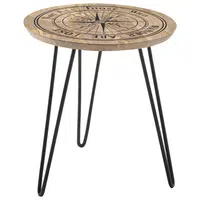 Xora KONFERENČNÍ STOLEK, přírodní barvy, černá, dřevo, kov, 46/46/51 cm