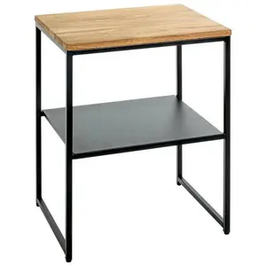 ODKLÁDACÍ STOLEK, dub, černá, barvy dubu