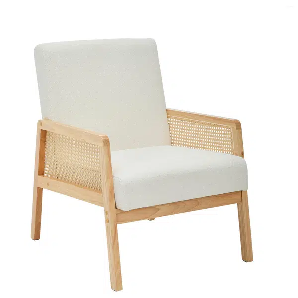 Livetastic RATANOVÉ KŘESLO, textil, bílá