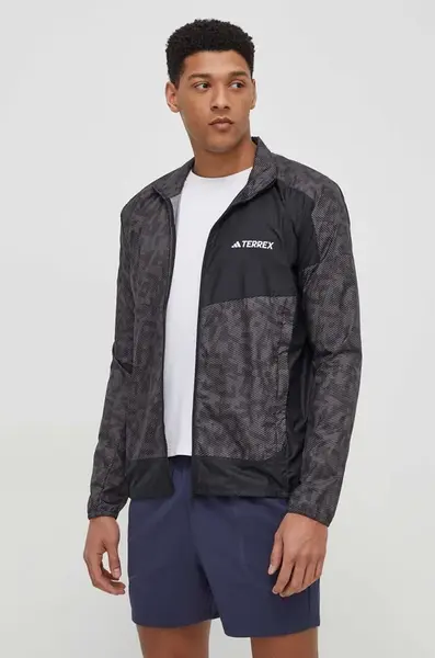 Větrovka adidas TERREX TERREX hnědá barva, IN6726