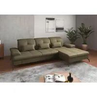 Sit & More ROHOVÁ SEDAČKA, textil, kůže, olivově zelená