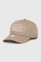Bavlněná baseballová čepice Von Dutch béžová barva, s aplikací