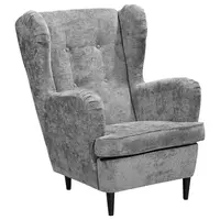 MID.YOU KŘESLO UŠÁK, textil, šedá