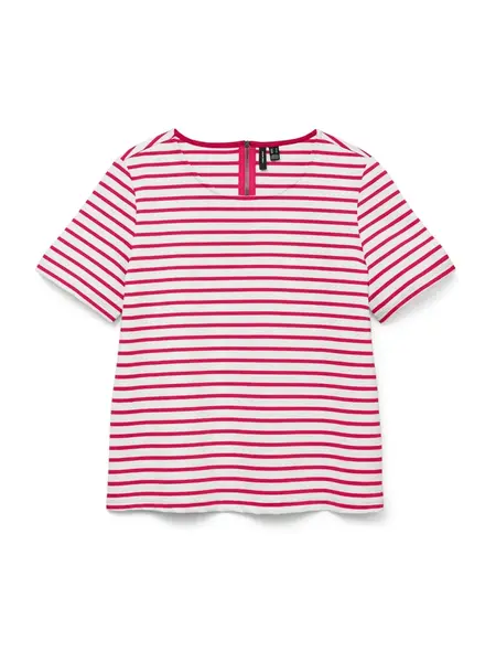 VERO MODA Tričko 'VMABBY'  fuksia / biela
