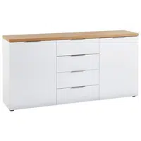 Xora ŠIROKÁ KOMODA, bílá, barvy dubu, 180/89/43 cm