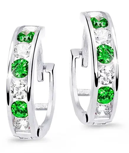 Cutie Jewellery Slušivé dětské náušnice z bílého zlata C3345-80-X-2 zelená