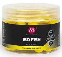 Mainline vyvážené boilie fluoro dumbell wafters iso fish 150 ml 12x15 mm - yellow