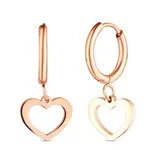 Vuch Srdíčkové kruhové náušnice z pozlacené oceli Glimmer Rose Gold