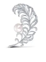 JwL Luxury Pearls Překrásná perlová brož Peříčko JL0699