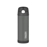Thermos Dětská termoska s brčkem - černá 470 ml