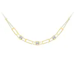 Preciosa Luxusní pozlacený náhrdelník Straight s čirým křišťálem Preciosa 7390Y00