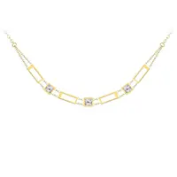 Preciosa Luxusní pozlacený náhrdelník Straight s čirým křišťálem Preciosa 7390Y00