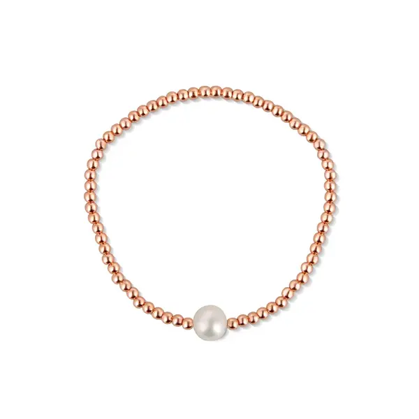 JwL Luxury Pearls Bronzový korálkový náramek s pravou sladkovodní perlou JL0715