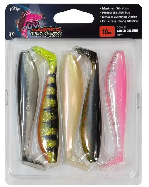 Fox rage gumová nástraha zander pro shad uv mixed colour packs 5 ks-délka 12 cm
