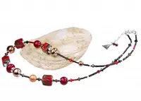 Lampglas Nepřehlédnutelný náhrdelník Bloody Mary 24karátovým zlatem v perlách Lampglas NCU11