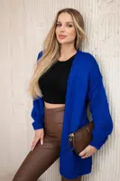 Blue mohair braid pattern sweater