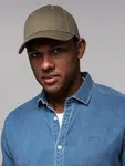 Ombre Men's baseball cap with visor and decorative embroidery - khaki