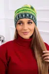 Kesi Čapica s fleece Krystyna K207 neónová zelená+tmavo zelená
