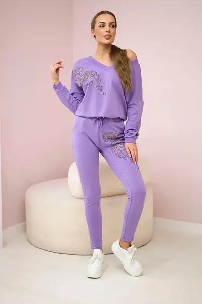 Set se zirkonem panter fialový