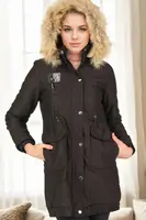 Z6712 DEWBERRY CREMONA WOMEN'S COAT-BLACK-1