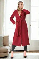 Z6681 DEWBERRY LADIES' COAT-BURGUNDY-1