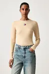 Tommy Jeans  tričko s dlouhým rukávem dámské bavlněné s elastanem