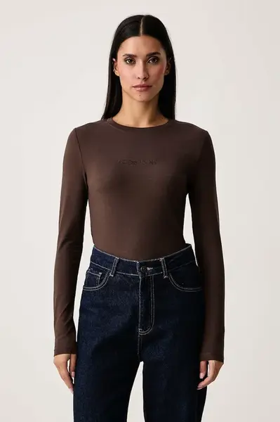 Guess Jeans  tričko s dlouhým rukávem dámské bavlněné s elastanem