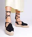 Gemre Black woven espadrille sandals Lemura