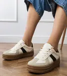 marka niezdefiniowana Beige women's platform sneakers Serila