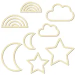 8Pcs Wood Cutouts Templates