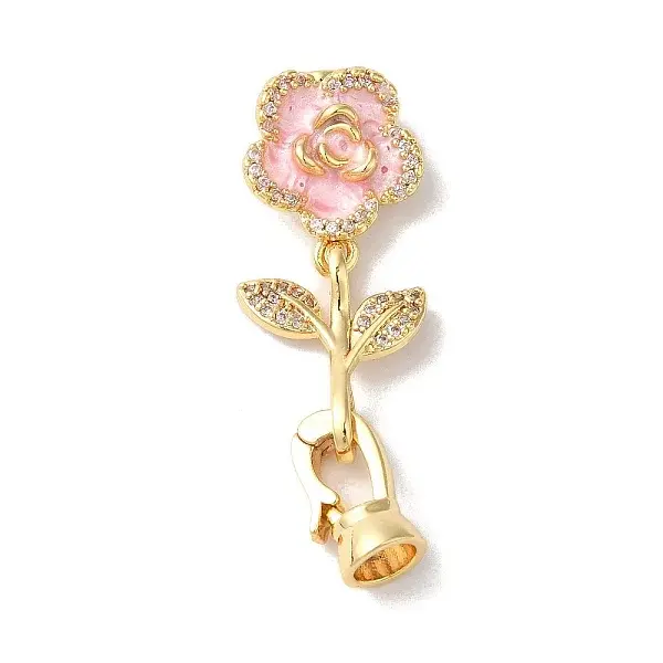 Brass Micro Pave Cubic Zirconia Fold Over Clasps