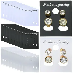 180Pcs 3 Styles Rectangle Plastic Earring Display Cards