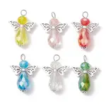 30Pcs 6 Colors Glass Pendants