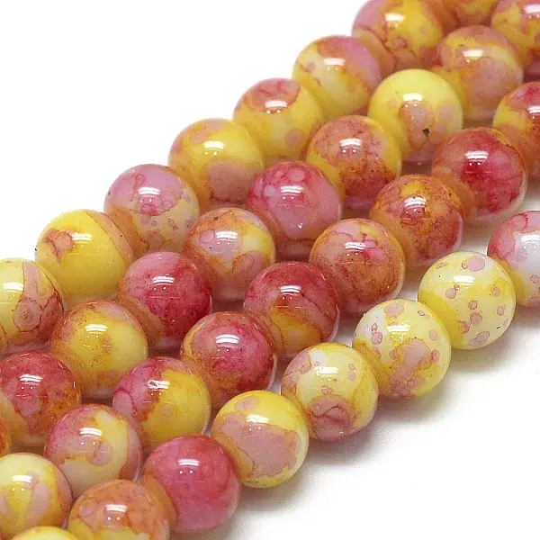 Baking Paint Glass Beads Strands