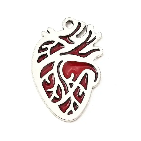 Alloy with Red Enamel Pendants