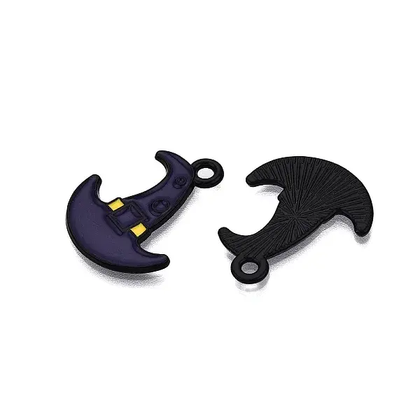 Halloween Theme Spray Painted Alloy Enamel Pendants